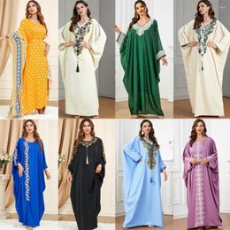 Ethnic Clothing Ramadan Abaya Muslim WoCmen Bat Sleeve Casual Long Maxi Dress Turkey Eid Party Kaftan Arab Robe Islam Caftan Jalabiya Dubai