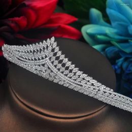 Hair Clips Fashion Design Full Cubic Zirconia Pave Women Wedding Tiaras Crown Accessories Party Jewelry Coroa Noiva C-66