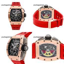 Movement Watch RM Wrist Watch Richarder Milles Wristwatch RM011-SP RM011-SP Chronograph Auto Gold Mens Strap Watch RM011 AJ RG 9D2T