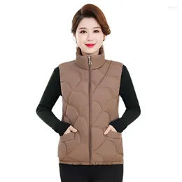 Women's Vests Women Sleeveless Vest Winter Warm Down Cotton Padded Jacket Female Stand Collar Contrast Waistcoat Student Short Coat 5XL