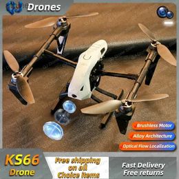 Drones 2024 New KS66 Mini Drone 4K Professinal 8K HD Dual Camera 5G WIFI FPV Optical Flow Localization Brushless Motor RC Quadcopter YQ240129