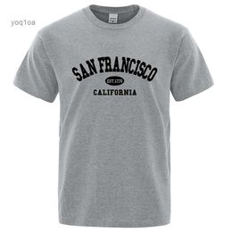 Men's T-Shirts Sanfrancisco Est.1776 California Letter T-Shirts Men Fashion Oversized Tops Summer Tshirt Loose Designer Luxury Tee Clothing