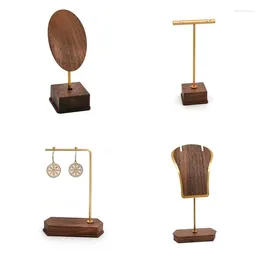 Jewellery Pouches Wood Organiser T-Shape Earrings Display Stand T-Bar Ear Studs Holder For Show Pography