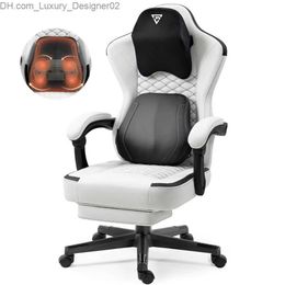 Other Furniture 2023 New Computer Gaming Chair with Heated Massage Lumbar Support and Footrest Q240129