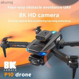 Drones P10 Unmanned Aerial Vehicle 360 Folding Remote Control Aircraft Obstacle Avoidance Aerial Photography 8K HD Professional 1000 m YQ240129