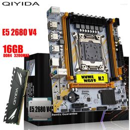 Motherboards QIYIDA X99 Motherboard LGA 2011-3 Set Kit Xeon E5 2680 V4 CPU Processor 1 16GB DDR4 REG ECC RAM Memory NAME M.2 M-ATX USB3.0