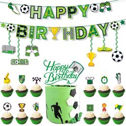 Cake Tools Soccer Topper Boy Happy Birthday Cupcake Football Decor Theme Party Baby Shower Baking Supplies