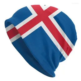 Berets Flag Of Iceland Slouchy Beanie Men Women Unisex Streetwear Winter Warm Skullies Beanies Hats Adult Knitted Bonnet Cap