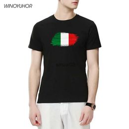 Men's T-Shirts Italian Flag T-Shirt Mens Funny Design Printed Cotton Tops Summer Short Sleeve T-Shirt Football Fans Tee Streetwear Oversize