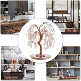 Novelty Items Healing Crystal Tears Crushed Stone Fortune Tree Home Decor Craft Artificial Trees Ornaments Gift P6U2224w