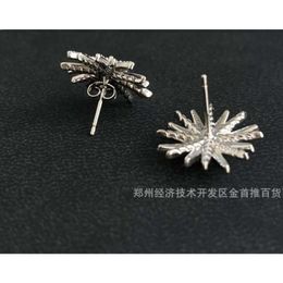 David Yuman Sterling Silver Snowflake Earrings 5a Zircon Earrings2024