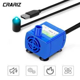 Feeders CRARIZ Water Pump LED Light Pet Cat Water Fountain Motor Replacement Pet Items Activated Carbon Filter Drinking Dog Accessories