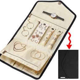 Necklace Travel Portable Jewellery Organiser Roll Foldable Jewellery Case for Journeyrings Necklaces Earring Jewellery Storage Bag Travel Bags