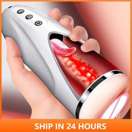 Masturbators Sex Machines Toys For Men Erotic Masturbator Cup Realistic Tip of Tongue and Mouth Vagina Pocket Pussy Blowjob Vibrating 2