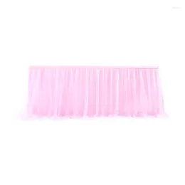 Table Cloth Tulle Skirt Cover Pink Birthday Wedding Decor Cake Dessert Arrangement