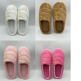 Slippers Women Concha Cute Bread Couple's Fluffy Flat Home Funny Shoes Indoor Creative Cosy Slides Silent Cotton