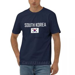 Men's T-Shirts 100% Cotton SOUTH KOREA Flag With Letter Design Short Sleeve T shirts Men Women Unisex Clothing T-Shirt Tops Tees 5XL