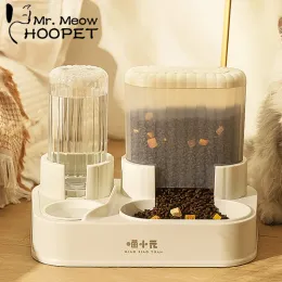 Feeders Hoopet Cat Bowl Food Bowl Double Bowl Automatic Water Feeder Allinone Dog Cat Drinking Bowl Cat Food Dog Bowl Pet Supplies