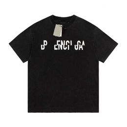 Designer Fashion casual Balencigas classic Modern classic misaligned letters pure cotton short sleeve men's and women's round neck comfortable T-shirt