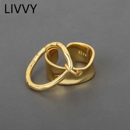 Band Rings LIVVY Silver Colour Fashion Round Shape Silver Ring Open Finger Ring For Women Party Jewellery Gift 2021 Trend 240125