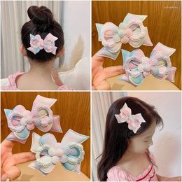 Hair Accessories 1pcs Glitter Big Bows Flower Girls Hairpins Fairy Clips Handmade Barrettes Side Clip Party Outfit Headwear