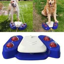 Feeding Dog sprinkler Toy Outdoor summer bath spray foot step On automatic Drinking Fountain water dispenser dog water feeder