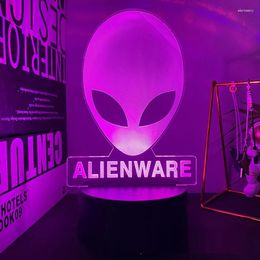 Night Lights Alien Alienware Anime 3d Led Light For Bedroom Lava Lamp Manga Game Room Decor Children's Gift Decoration