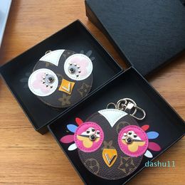 Cute Owl Keychain Designer Animal Fur Chick Car keychain Necklace Charm Leather coin card Key bag holder Keychain wallet pendant without box