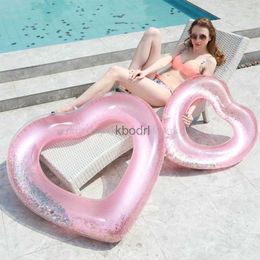 Other Pools SpasHG Love Heart Inflatable Pool Rose Gold Glitter Swim Ring Swimming Tool Pool Life Buoy pool floats For Adult Pool Au28 19 dropship YQ240129