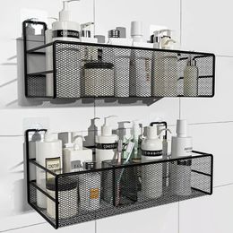 Bathroom Shelf Wall Mounted Shelf Hanging Basket Shower Shampoo Rack Shower Gel Storage Rack Free Punch Toiletry Stand Rack 240118