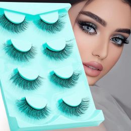 40 pairs / 1 lot Lashes 3D Natural False Lashes 4 pairs Soft Cross Wispy Natural Eyelashes Natural 3d Faux Mink Lashes Extension