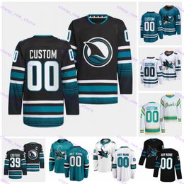 Hockey -Trikots Logan Couture Tomas Hertl Mikael Granlund William Eklund Fabian Zetterlund Anthony Duclair Mike Hoffman Jacob Macdonald Luke Kunin Ferraro