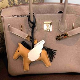 Women Handbag BK New Handmade Sheepskin Crocodile Wings Angel Keychain Basket Bag Decoration