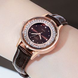 Womens fashion atmospheric flowing rhinestone belt casual temperament all-in-one waterproof quartz watch S3