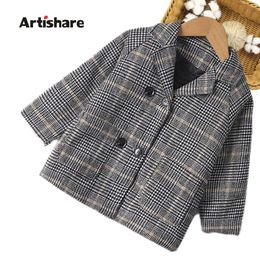 27Years Kids Baby Boys Outerwear Coats Solid Wool Spring Autumn Jacket Long Sleeve Fashion Children Clothing 240122