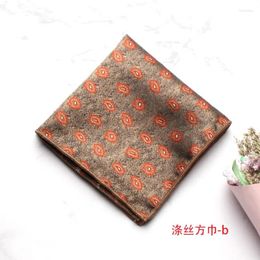 Table Napkin Print Cartoon Geometry 26cm Pocket Square Silk Touch Polyester Handkerchief Wedding Party Suit Tie Hankie Men Gift Accessory