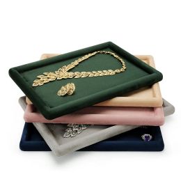 Necklace Jewellery Tray Show Stand Shop Organiser For Necklace Bracelet Long Chain Velvet Solid Colour Jewellery Display Tray