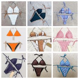 Stylist Brand Bikinis Women T-back Designer Two-Piece Swimsuits Floral Classic Letters Swimwear Beach Luxury Bathing Suits Three-point much Colours jikfjk#