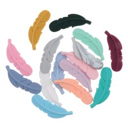 Alloy Feather 25pcs Silicone Beads Bpa Free DIY Baby Teething Teether Necklace Jewelry Accessories Perles Silicone Alimentaire QHBC