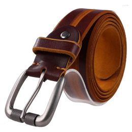 Belts Jeans Designer Belt Men High Quality Brown Luxury Real Full Grain Cowhide Genuine Leather Fashion Cowboy For Unise