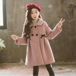 Jackets ZHIO Jacket For Girls Winter Wool Warm Overcoat Fashion Clothes Kids Outerwear Autumn Coat 4 6 8 10 12 13 Years