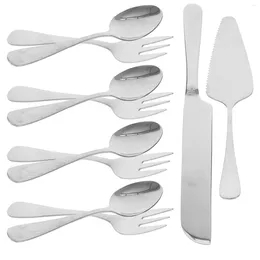 Dinnerware Sets Stainless Steel Cake Server Fork And Knife Combination Cocktail Kit Cutting Tool