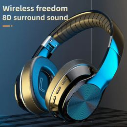 Headphones HiFi Foldable Headset Wireless Headphone Bluetooth Support TF Card/FM Radio AUX Stereo Earbuds With Mic