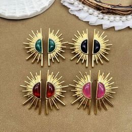Stud Earrings Symmetrical More Colors Semi-Circle Resin Spike Pendientes For Women's Accessories
