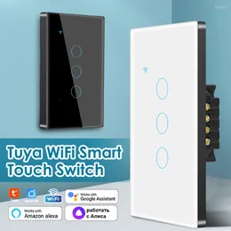 Smart Home Control Tuya WiFi Touch Switch Wall Button EU US 1/2/3/4 Gang Light For Life App Alexa Google Alice