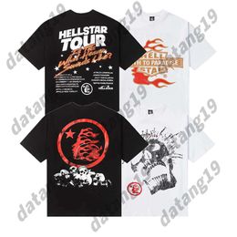 Global Renowned Brands Hellstar Designer Shirts T Shirt Graphic Tee Clothes Hipster Vintage Washed Fabric Street Graffiti Lettering Foil 7425