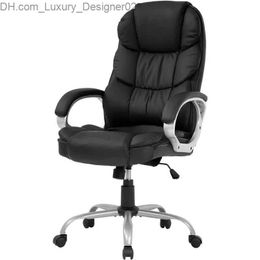 Other Furniture Office Chair Computer High Back Adjustable Ergonomic Desk Chair Executive PU Leather Swivel Task Chair with Armrests Lumbar Q240129