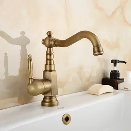 Bathroom Sink Faucets Antique Brass Basin Faucet Cold Wash Mixer Tap 360 Rotation Single Handle