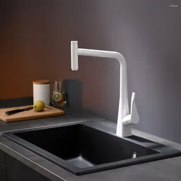 Kitchen Faucets Luxury Brass Pull Out Sink Faucet Modern Design One Hole Handle Tap Cold Water Top Quality White Black