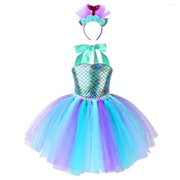 Girl Dresses Kids Girls Cosplay Carnival Party Dress Prom Vestidos Toddlers Mermaid Princess Costumes Halloween Roleplay Tulle Tutu